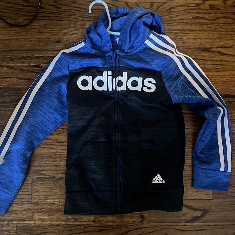 Adidas blue and black zip up size 6. Like new